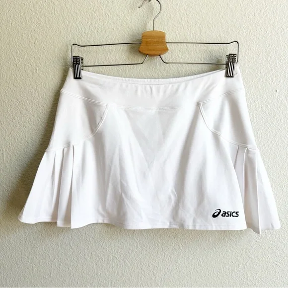 Asics White Tennis Mini Skirt Women’s Size Medium Athletic Wear - Picture 1 of 8